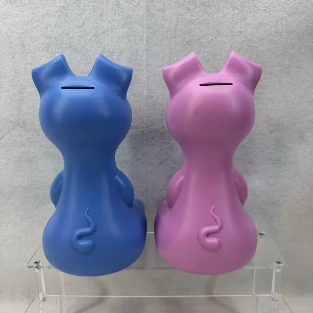 2 EUC Ikea Pink & Blue Piggy Banks Monika Mulder Plastic Kids Retro Pop Art